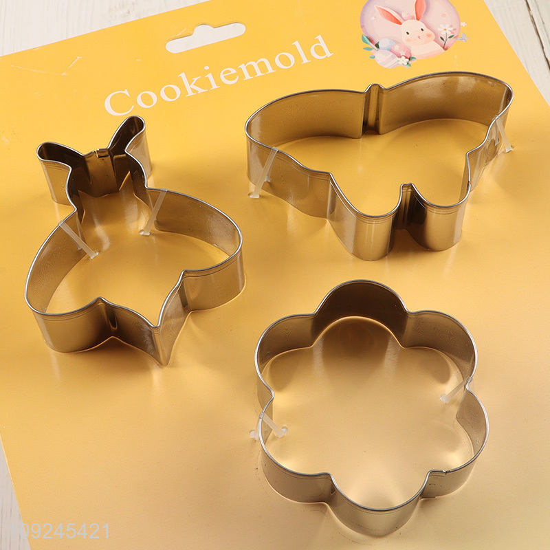 Popular products 3pcs stainless steel cookies mold cookies cutter set