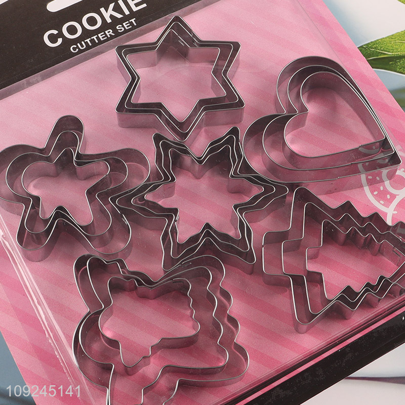 Top selling 18pcs stainless steel baking kit cookies mold cookies cutter