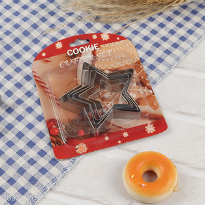 China supplier 5pcs star shape stainless steel cookies mold cookies cutter for baking tool