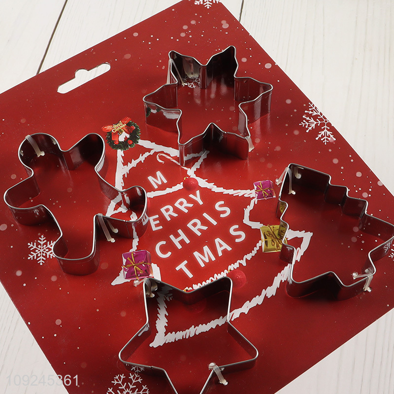 China wholesale 4pcs stainless steel cookies mold cookies cutter for baking tool