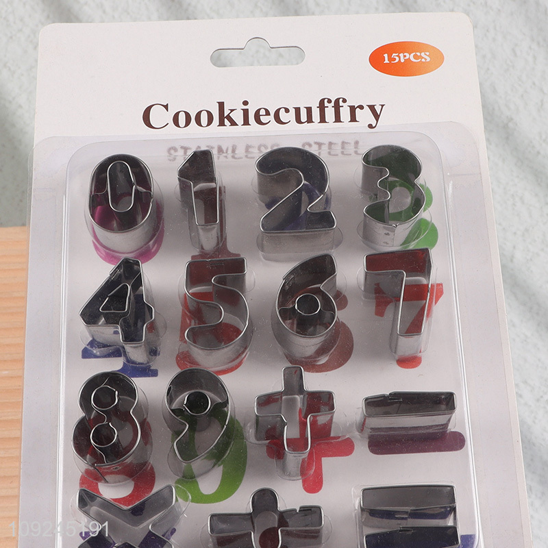 Yiwu market 15pcs stainless steel cookies mold cookies cutter for baking tool