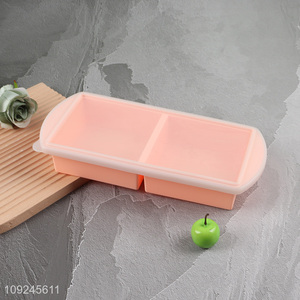 Yiwu market 2compartment silicone ice cube mold ice cube tray for sale
