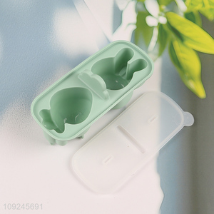 China supplier cartoon silicone ice pop mold ice cream mold with lid