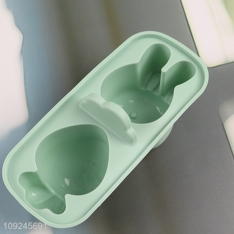 China supplier cartoon silicone ice pop mold ice cream mold with lid