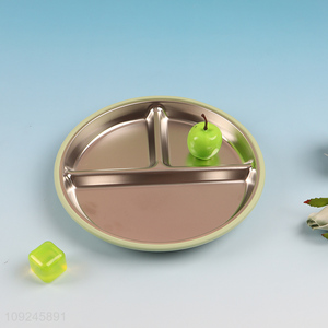 Hot selling round stainless steel tableware plate dinnerware plate wholesale