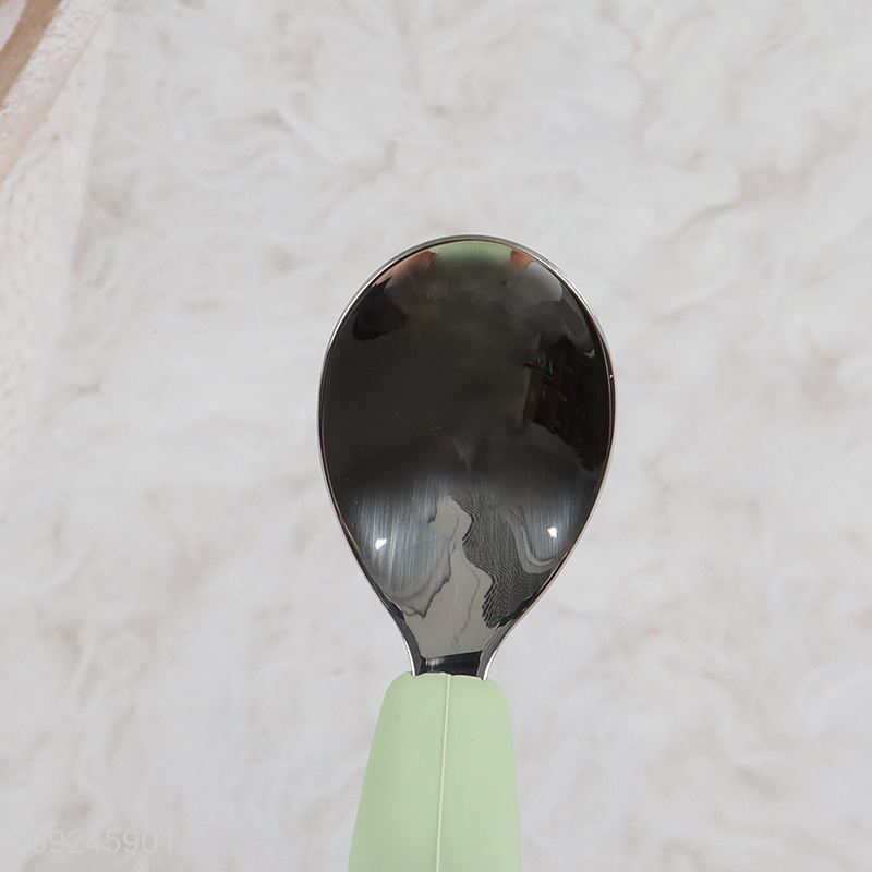 Most popular stainless steel tableware spoon with silicone handle