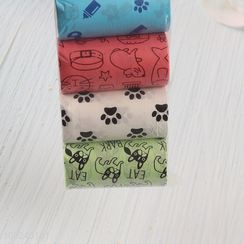 Yiwu market multicolor disposable thickened degradable pet poop bag