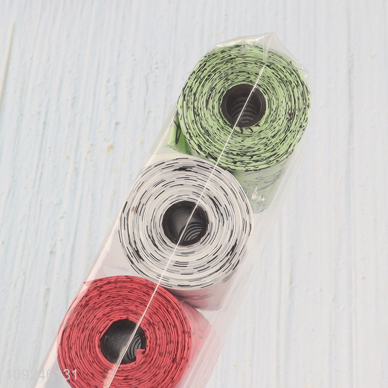 Yiwu market multicolor disposable thickened degradable pet poop bag