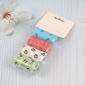 Yiwu market multicolor disposable thickened degradable pet poop bag