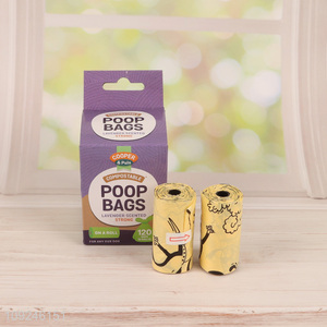Factory price disposable lavender scented strong degradable pet poop bag