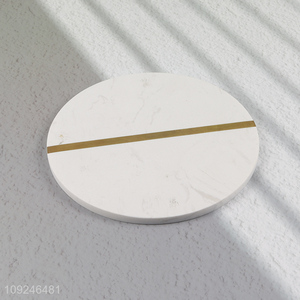 New Product Round Heat Resistant Marble Coaster for Coffee Table Decor