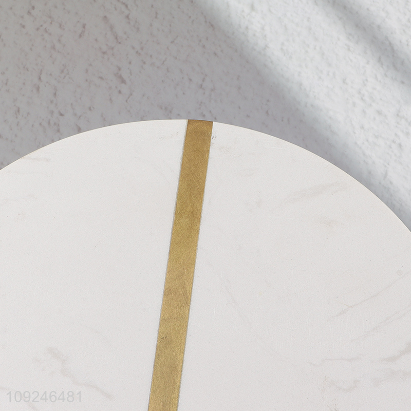 New Product Round Heat Resistant Marble Coaster for Coffee Table Decor