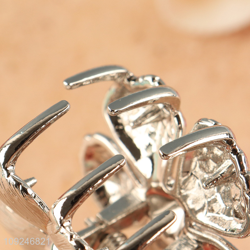 New Product Small Flower Hair Claw Clips Non-Slip Metal Hair Clamps