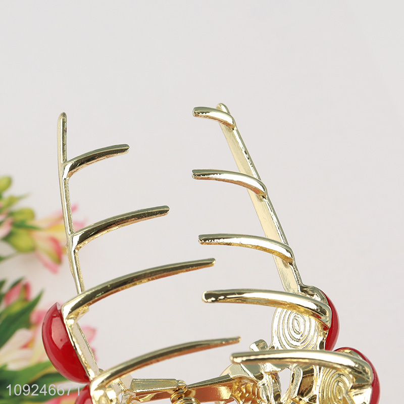 China Imports Metal Cherry Claw Clips Non-Slip Hair Claw Clips