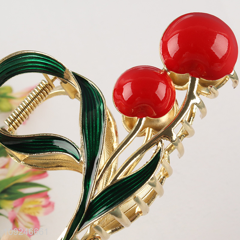 Factory Price Metal Cherry Hair Claw Clips for Thin & Thick Hair