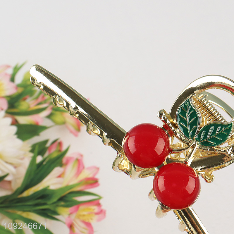 China Imports Metal Cherry Claw Clips Non-Slip Hair Claw Clips