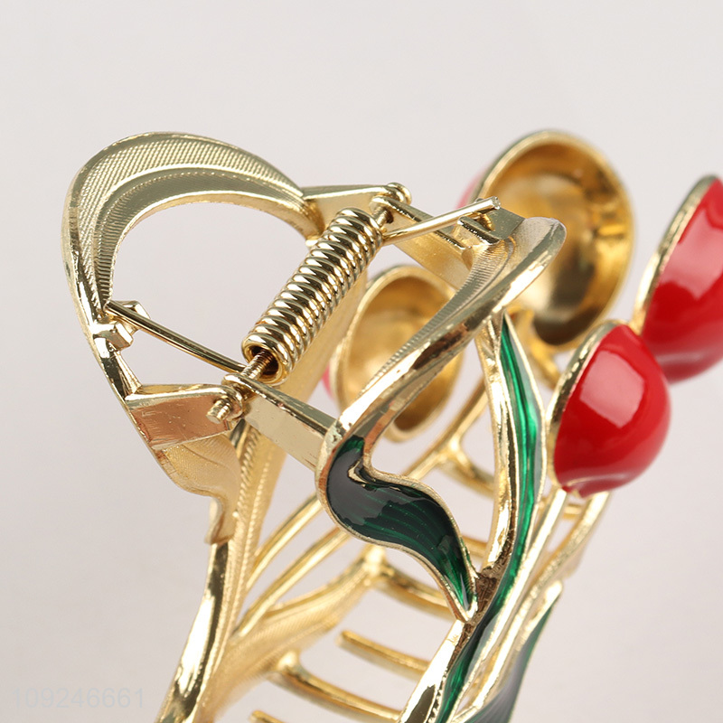 Factory Price Metal Cherry Hair Claw Clips for Thin & Thick Hair