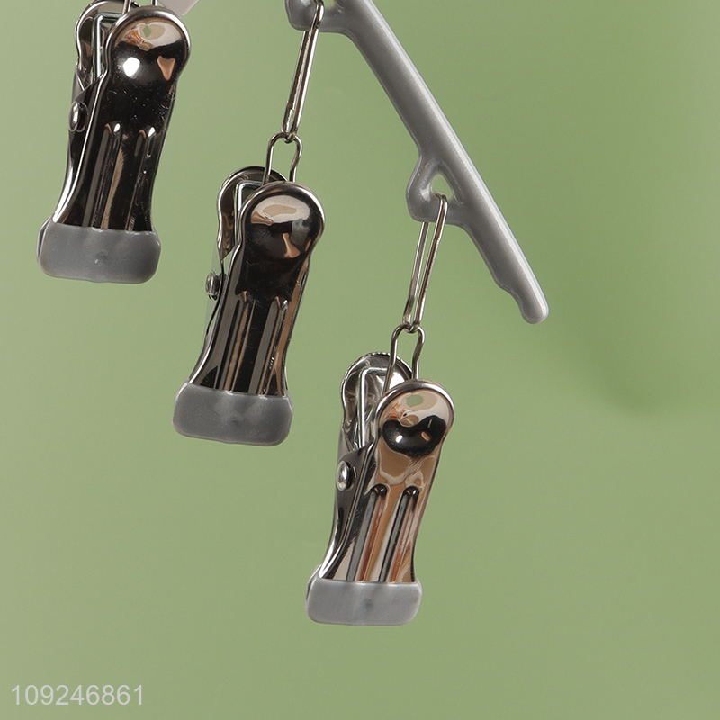 China factory windproof home 6clips clothes hanger socks drying rack