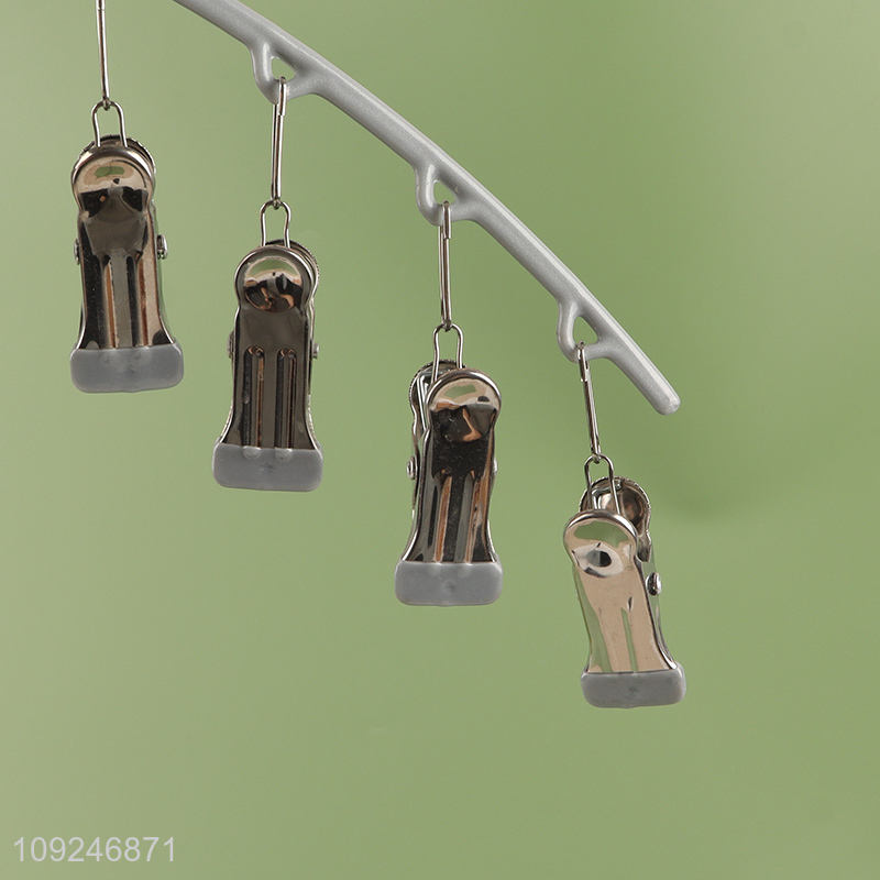 China products household windproof 10clips clothes hanger socks drying rack for sale