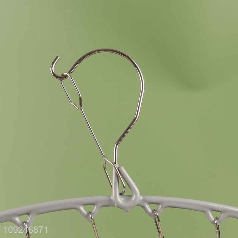 China products household windproof 10clips clothes hanger socks drying rack for sale