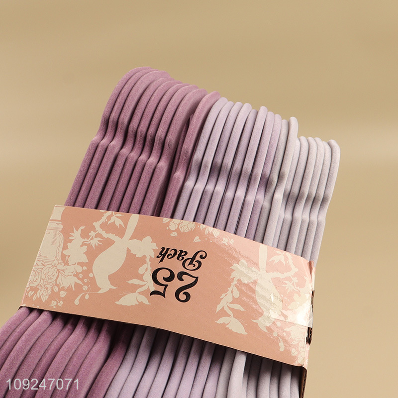 Top selling 25pcs flocked clothes hanger coat hanger set for household