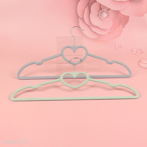 Low price non-slip household flocked clothes hanger coat hanger for sale