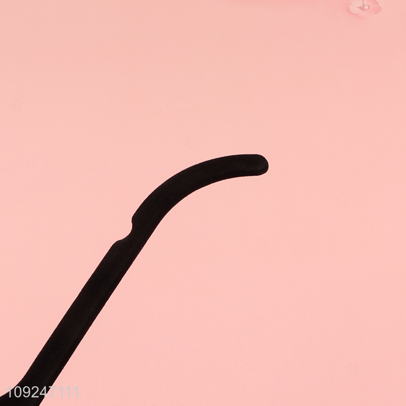 Best selling black anti-slip flocked clothes hanger coat hanger wholesale