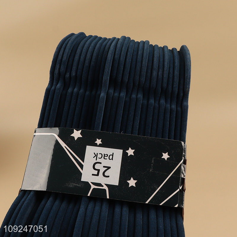 China factory 25pcs ultra slim hanger flocked clothes hanger for sale