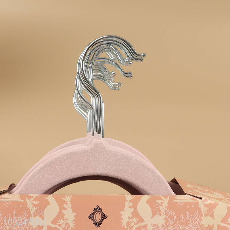 Popular products 25pcs household anti-slip flocked clothes hanger set