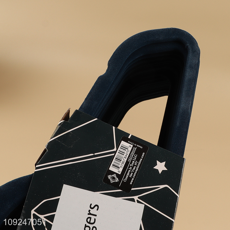 China factory 25pcs ultra slim hanger flocked clothes hanger for sale