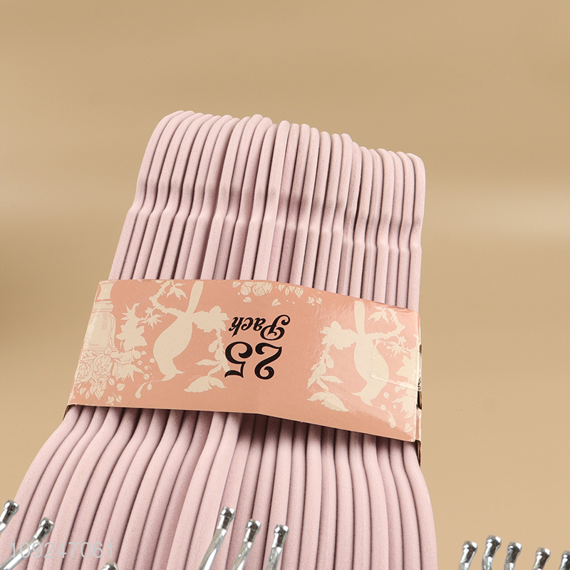 Popular products 25pcs household anti-slip flocked clothes hanger set