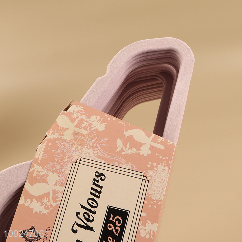 Popular products 25pcs household anti-slip flocked clothes hanger set