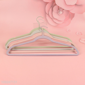 China supplier multicolor household anti-slip flocked clothes hanger coat hanger for sale