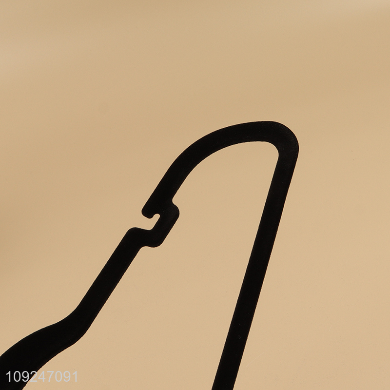 Hot items black non-slip flocked clothes hanger coat hanger for sale