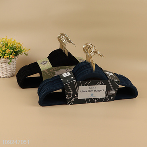 China factory 25pcs ultra slim hanger flocked clothes hanger for sale