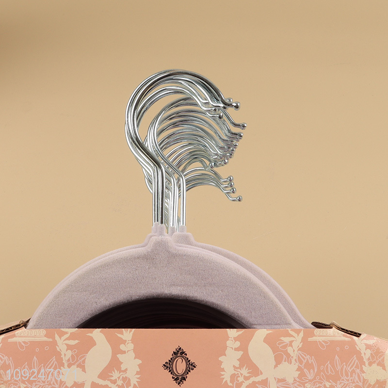 Top selling 25pcs flocked clothes hanger coat hanger set for household