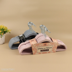 Popular products 25pcs household anti-slip flocked clothes hanger set