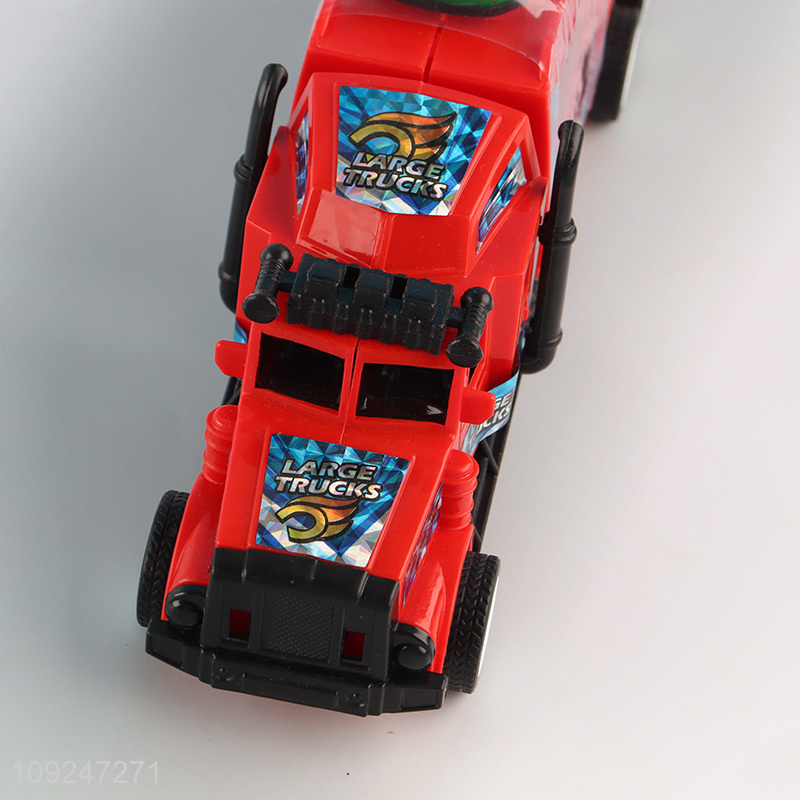 New Product Push and Go Toy Tractor Trailer Set with Pull Back Car