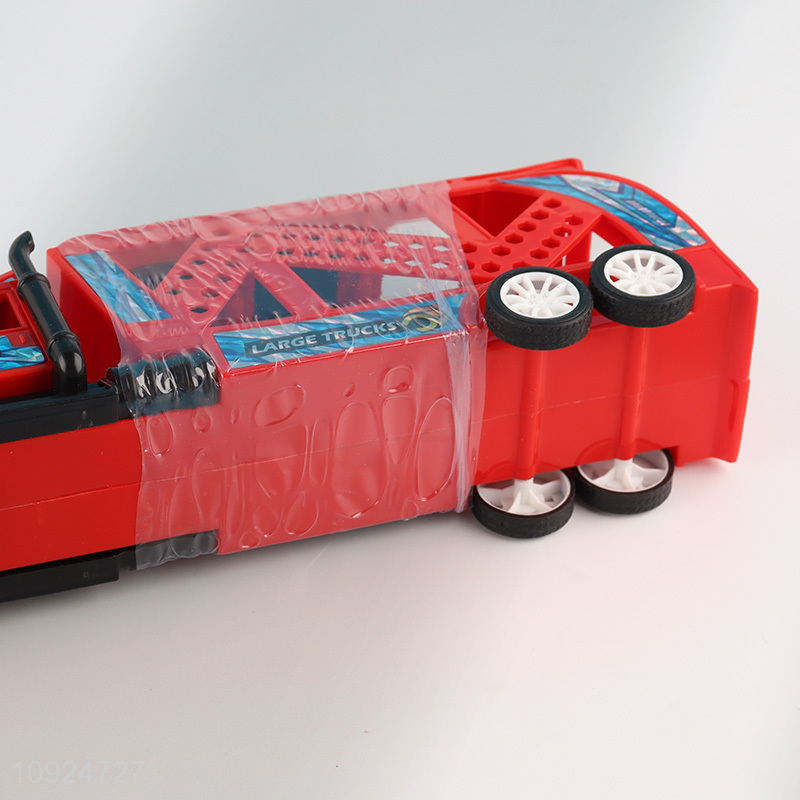 New Product Push and Go Toy Tractor Trailer Set with Pull Back Car