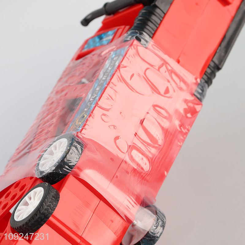 Factory Supplt Push and Go Toy Tractor Trailer Set with Pull Back Car