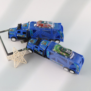 Good Quality Inertia Toy Tractor Trailer Toy Set with Pull Back Car