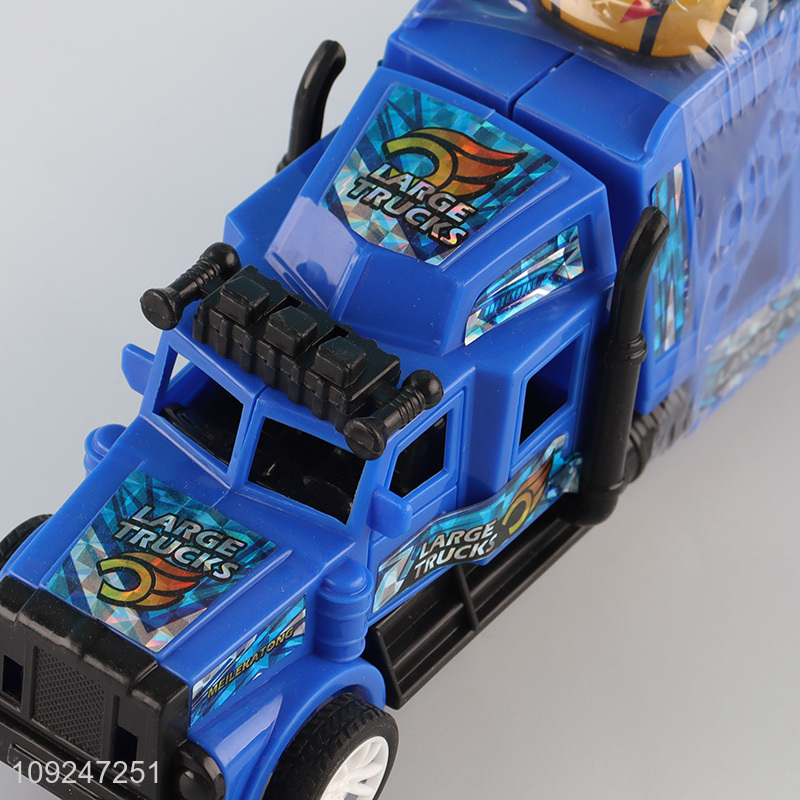 Hot Selling Push and Go Toy Tractor Trailer Set with Pull Back Car