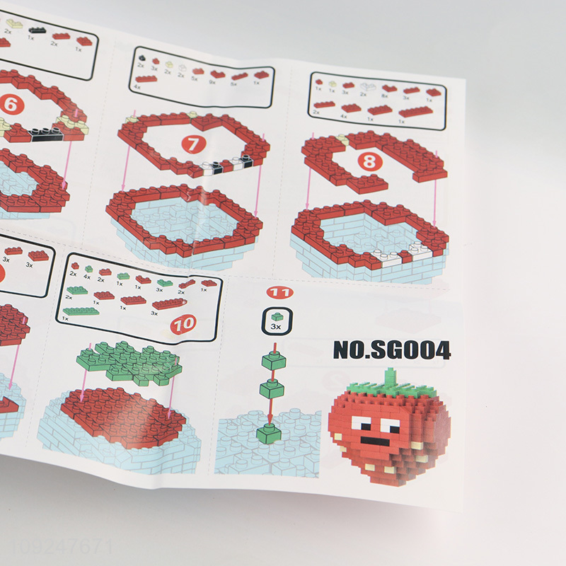 Factory Supply Mini Strawbeery Building Blocks Mini Building Blocks for Kids 14+