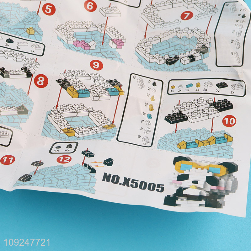 High Quality 196PCS Mini Building Blocks Toy Set Mini Panda Building Blocks