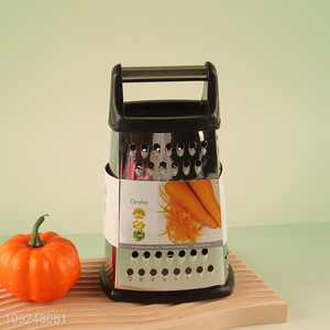 China Imports 8 Inch Cheese Grater Stainless Steel 4-Sided Box Grater for Vegetables