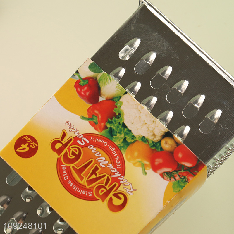 New Arrival Cheese Grater 4-Sided Cheese Box Grater for Vegetables Potatoes Carrots