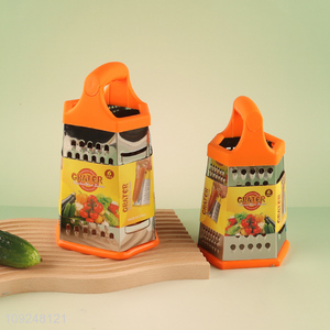 Hot Selling Cheese Grater 6-Sided Box Grater Multi-Function Box Grater with Handle