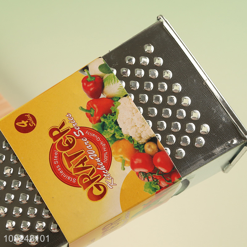 New Arrival Cheese Grater 4-Sided Cheese Box Grater for Vegetables Potatoes Carrots