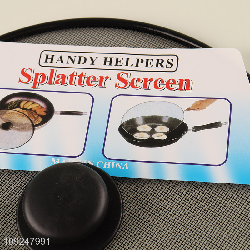 Factory Price Ultra Fine Mesh Splatter Screen Hot Oil Splash Guard with Knob