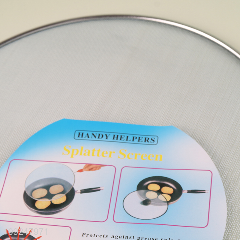 High Quality Fine Mesh Splatter Screen Hot Oil Splash Guard for Frying Pan
